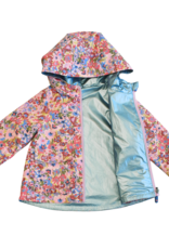 Pink Chicken Rafa Reversible Raincoat Burgundy Sketched Floral