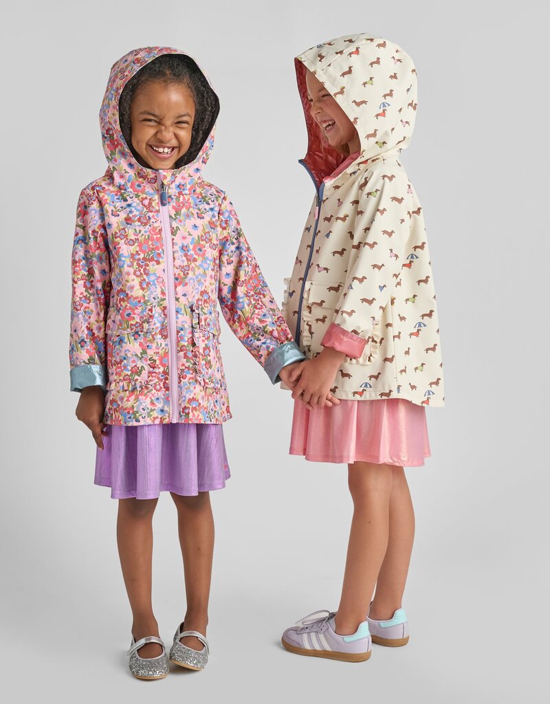 Pink Chicken Rafa Reversible Raincoat Burgundy Sketched Floral