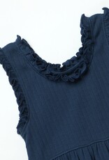 Pink Chicken Joy Ruffle Rib Dress Navy