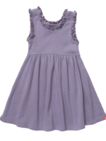 Pink Chicken SALE. Joy Ruffle Rib Dress Purple