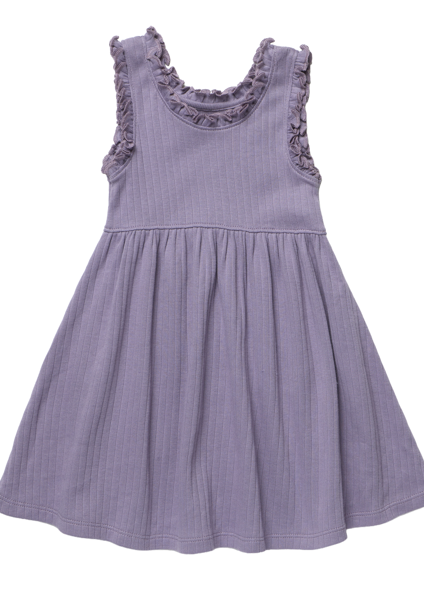 Pink Chicken Joy Ruffle Rib Dress Purple