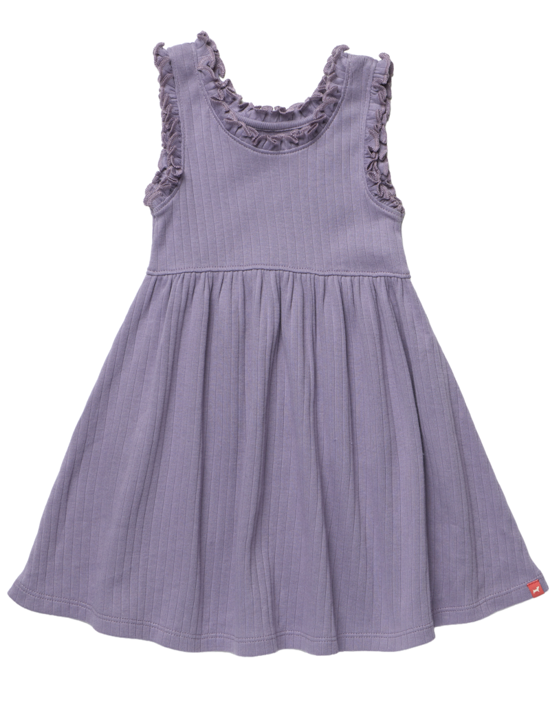 Pink Chicken Joy Ruffle Rib Dress Purple