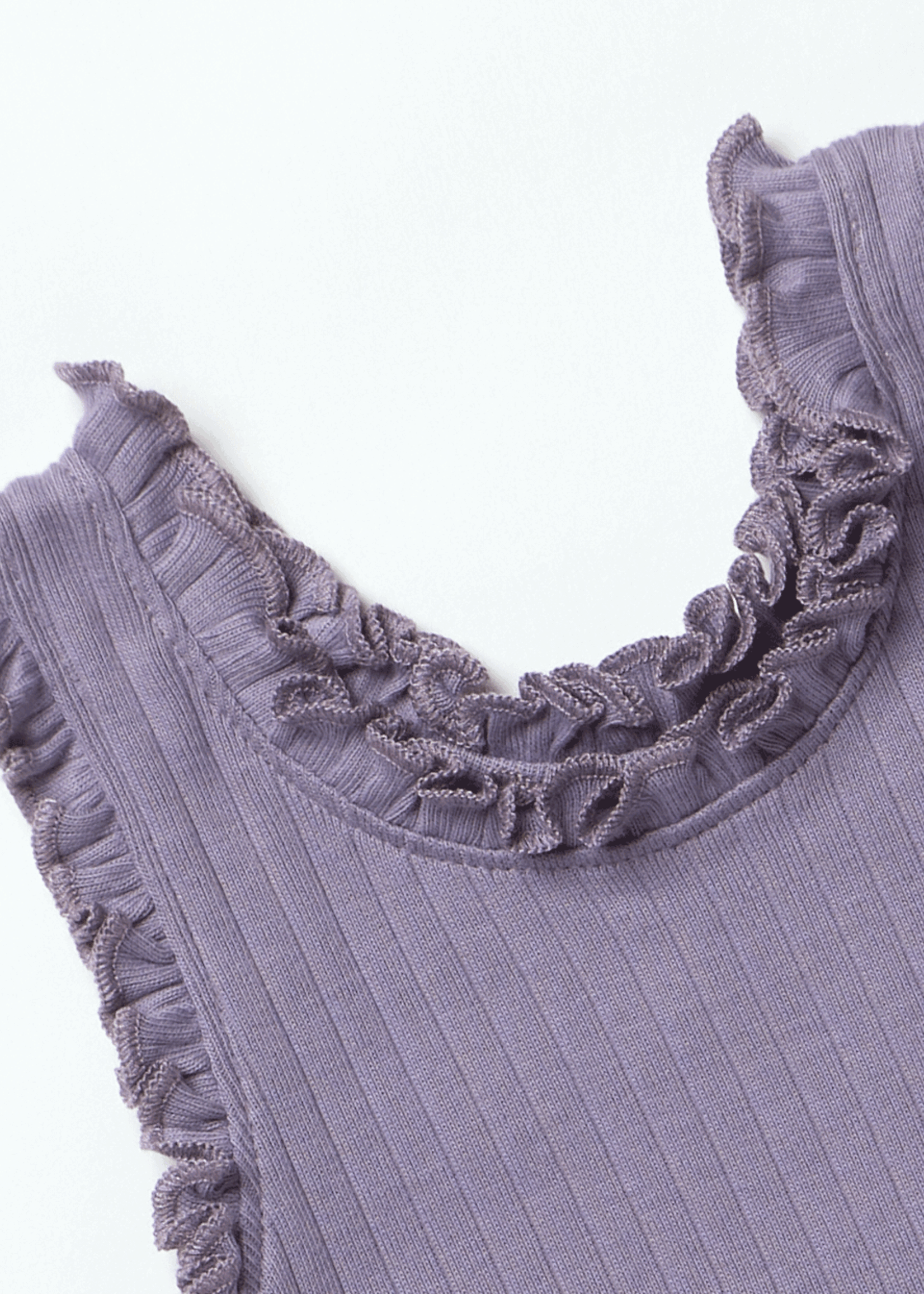 Pink Chicken Joy Ruffle Rib Dress Purple