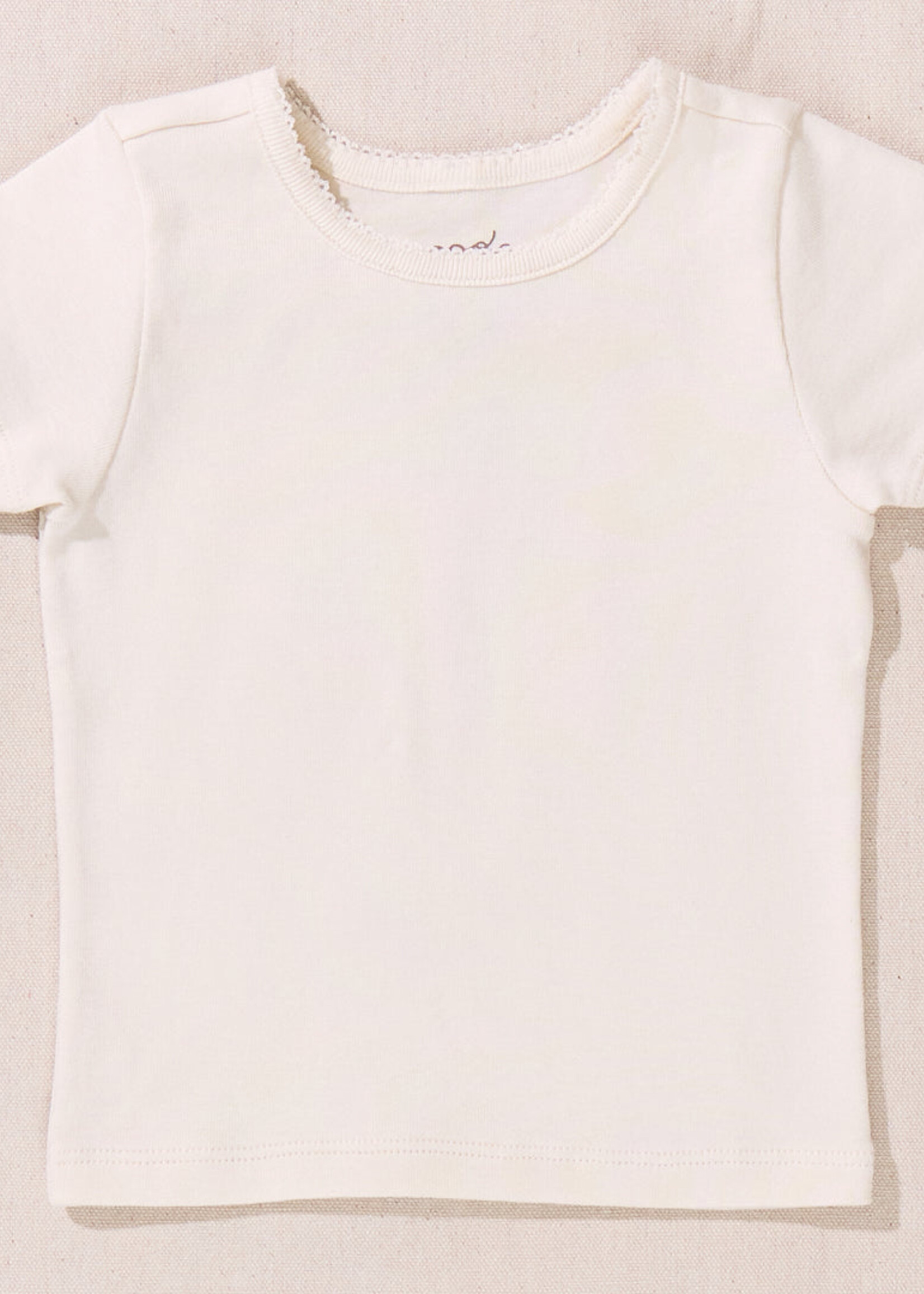 Pink Chicken short sleeve seesaw rib t-shirt cream