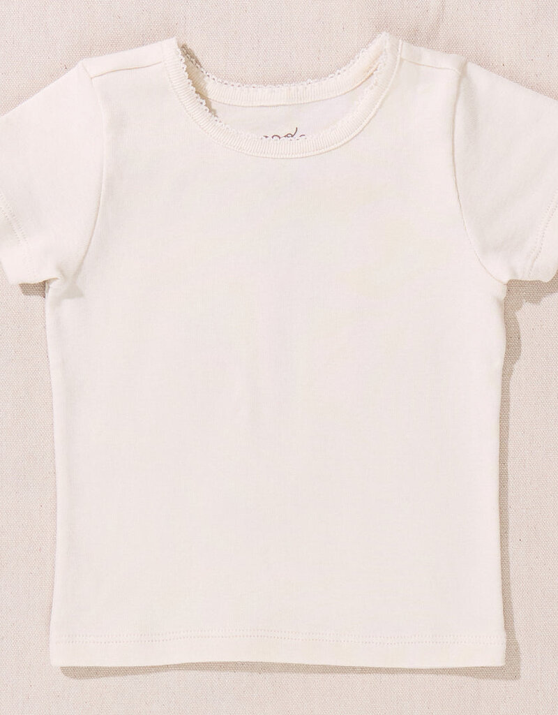 Pink Chicken short sleeve seesaw rib t-shirt cream