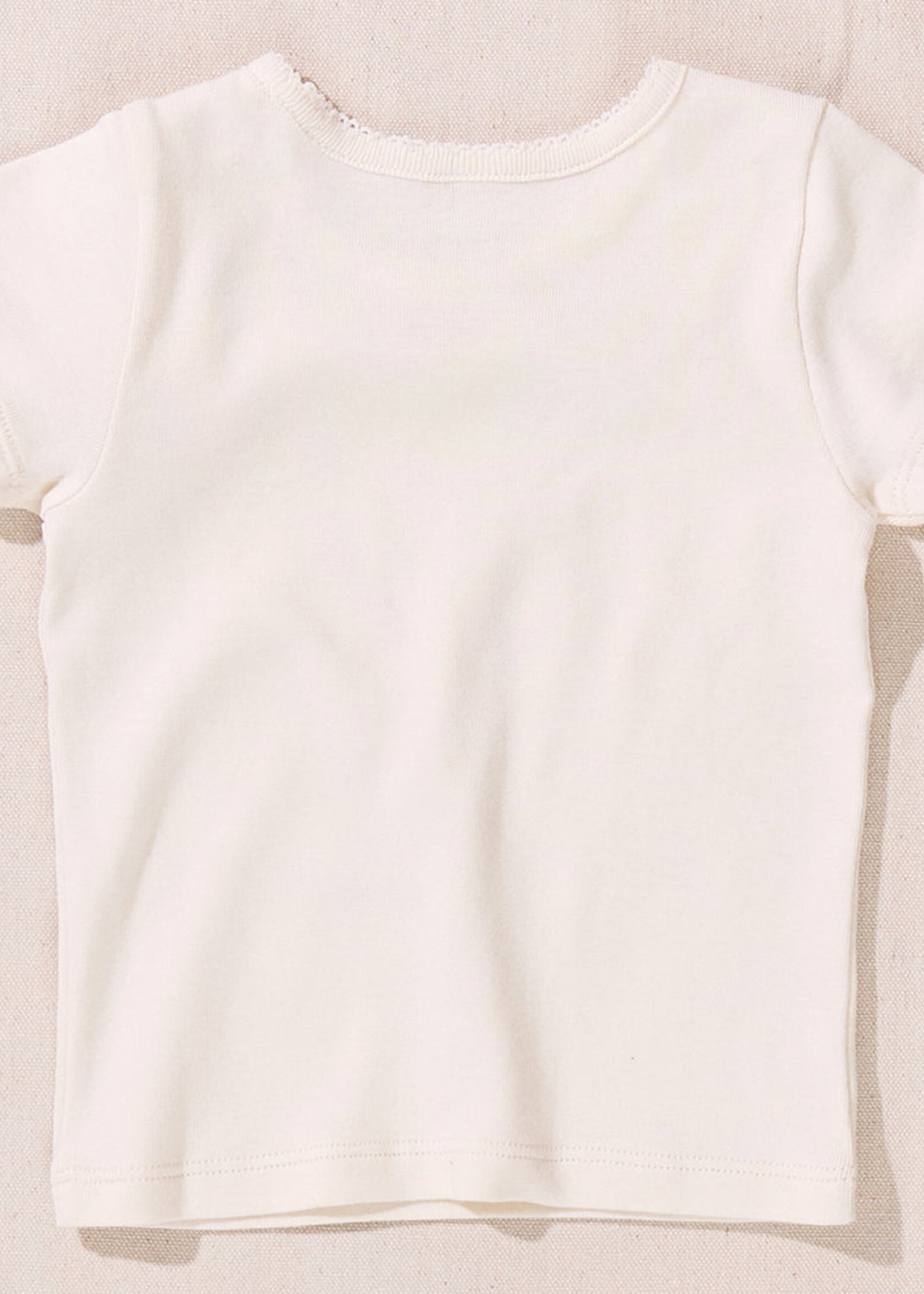 Pink Chicken short sleeve seesaw rib t-shirt cream