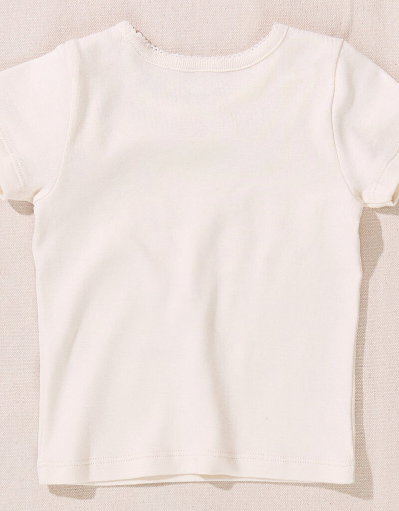 Pink Chicken short sleeve seesaw rib t-shirt cream