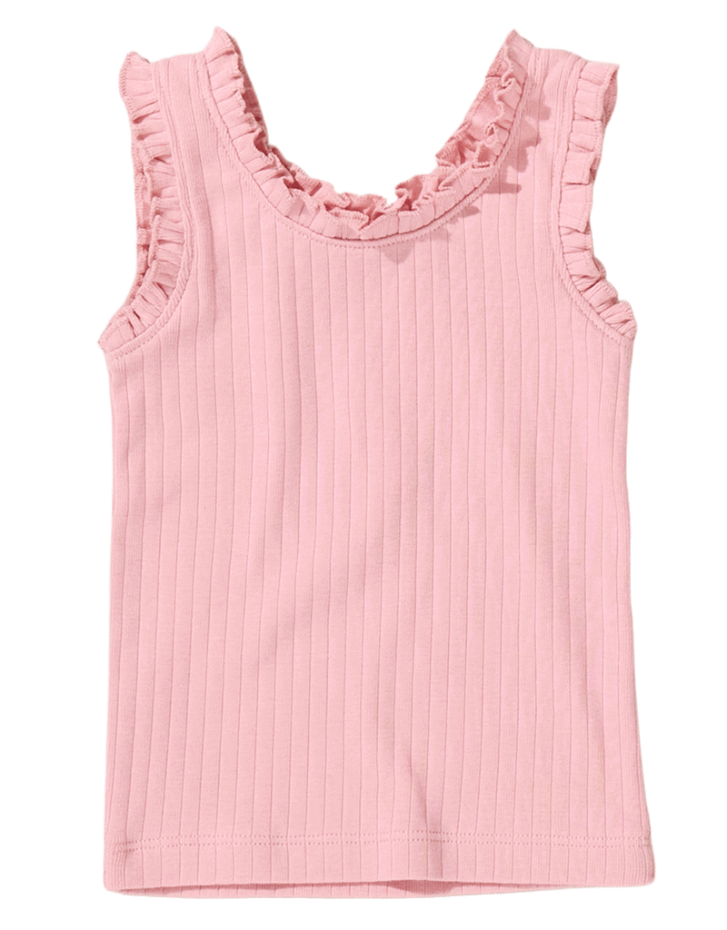 Pink Chicken joy ruffle rib tank pink