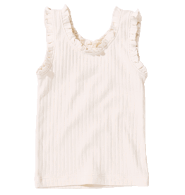 Pink Chicken joy ruffle rib tank cream