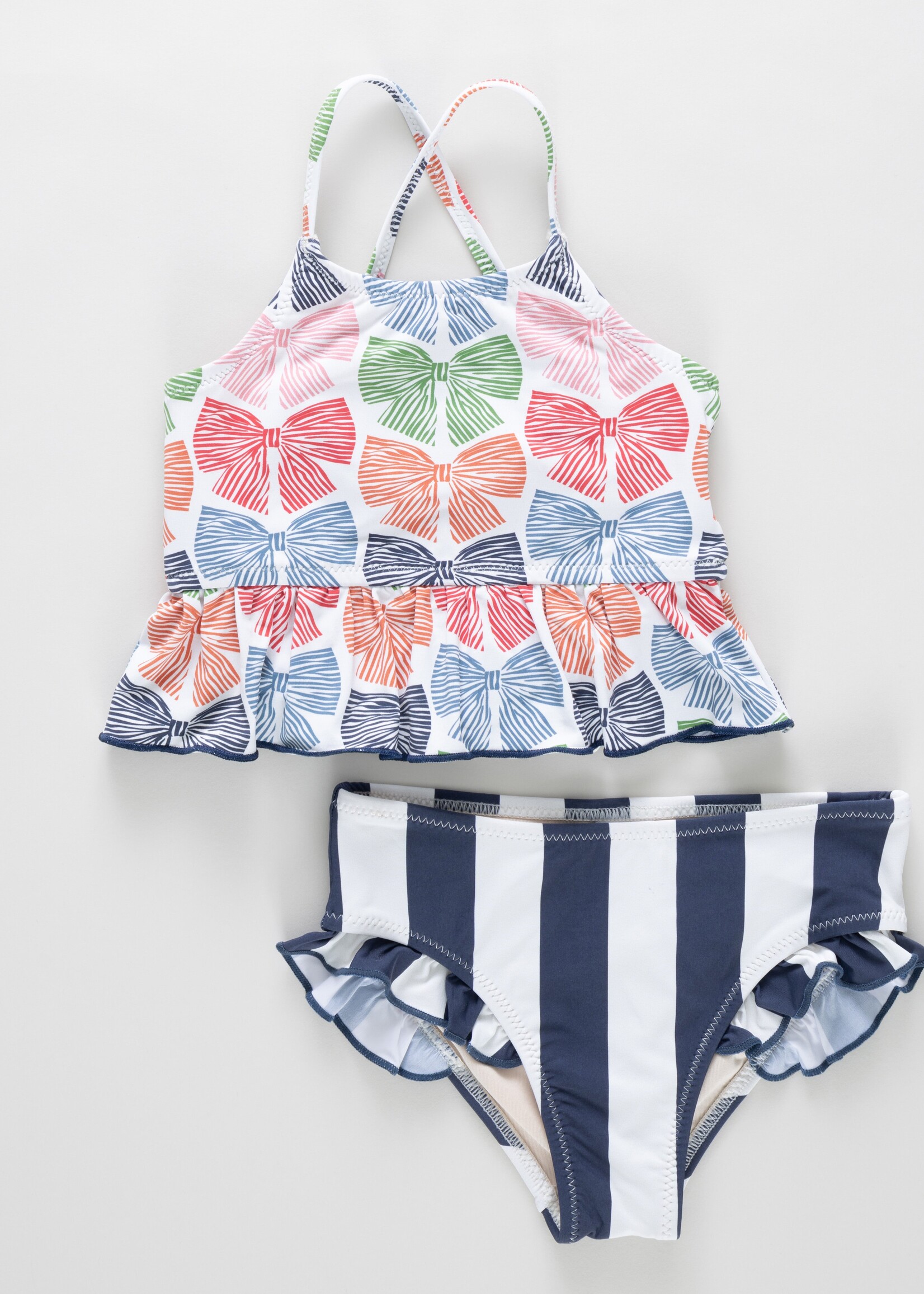 Pink Chicken girls joy tankini - multi bows