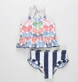Pink Chicken girls joy tankini - multi bows