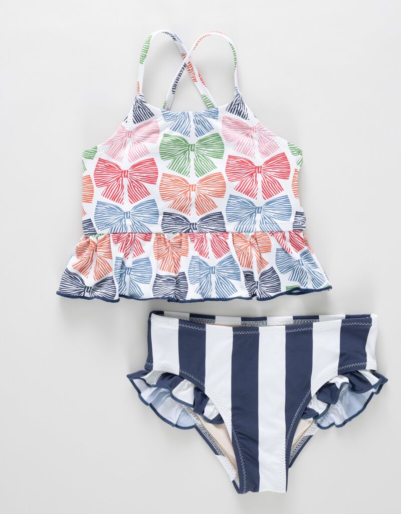 Pink Chicken girls joy tankini - multi bows