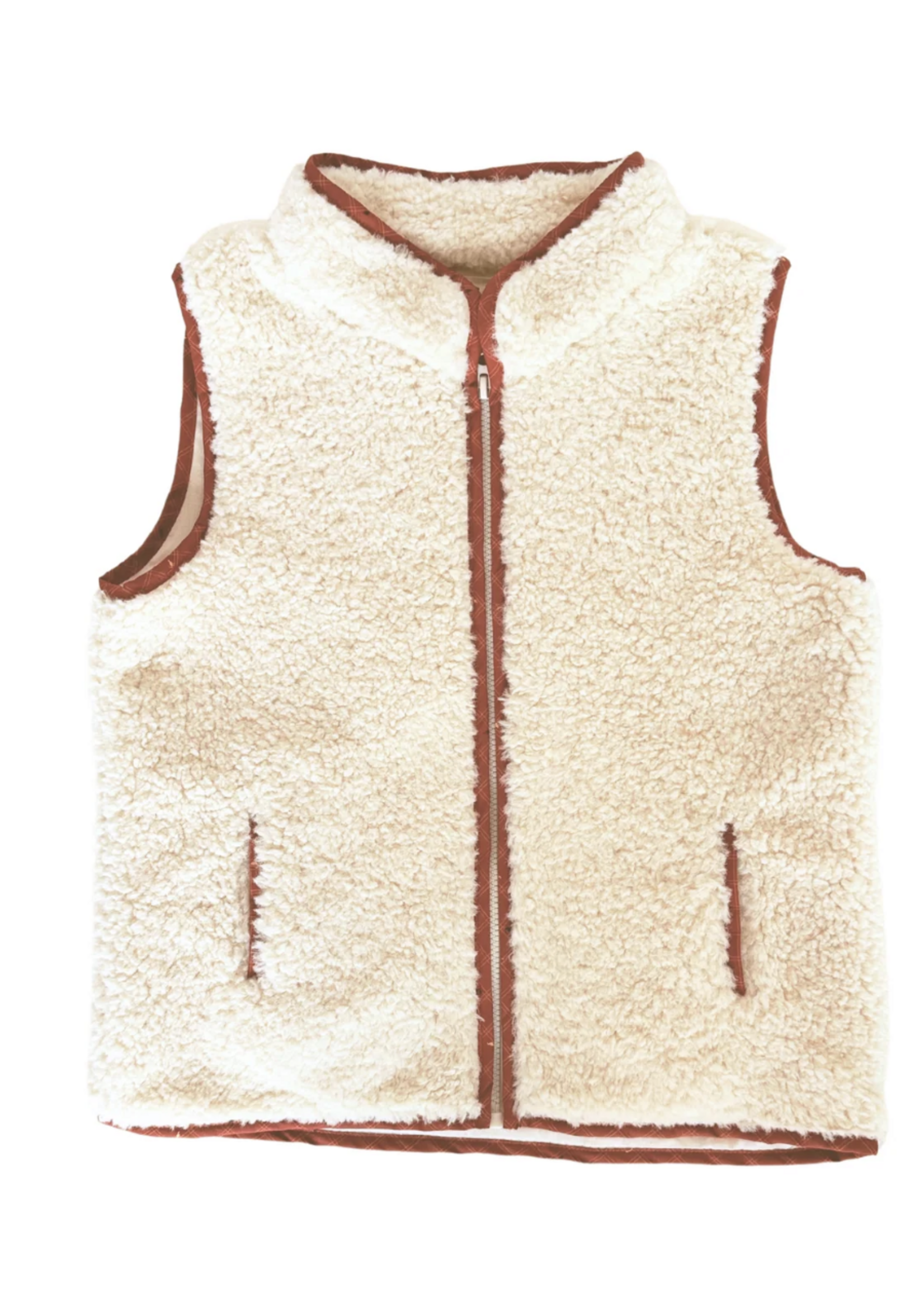 Nella June Sherpa Vest w/Red Dino