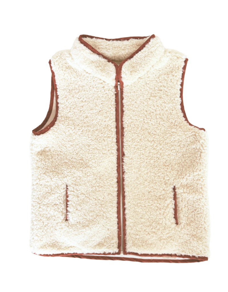 Nella June Sherpa Vest w/Red Dino
