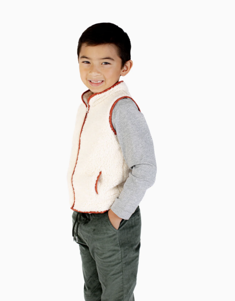 Nella June Sherpa Vest w/Red Dino