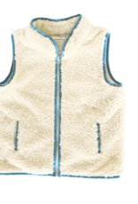 Nella June Sherpa Vest w/Blue Dino