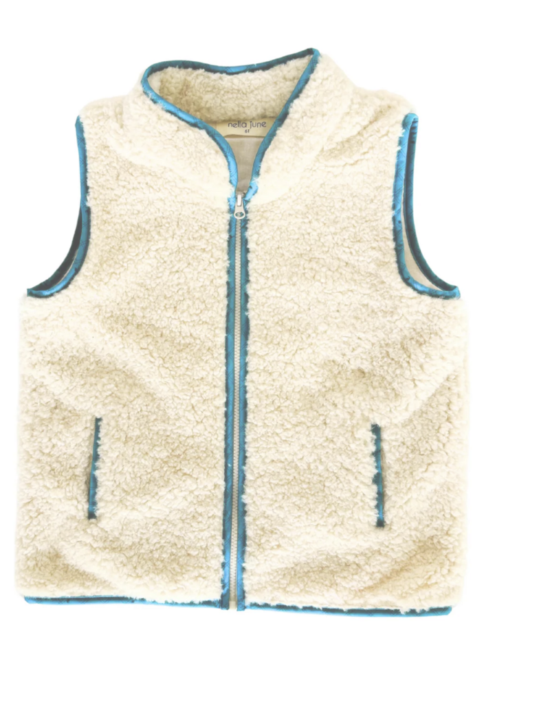 Nella June Sherpa Vest w/Blue Dino