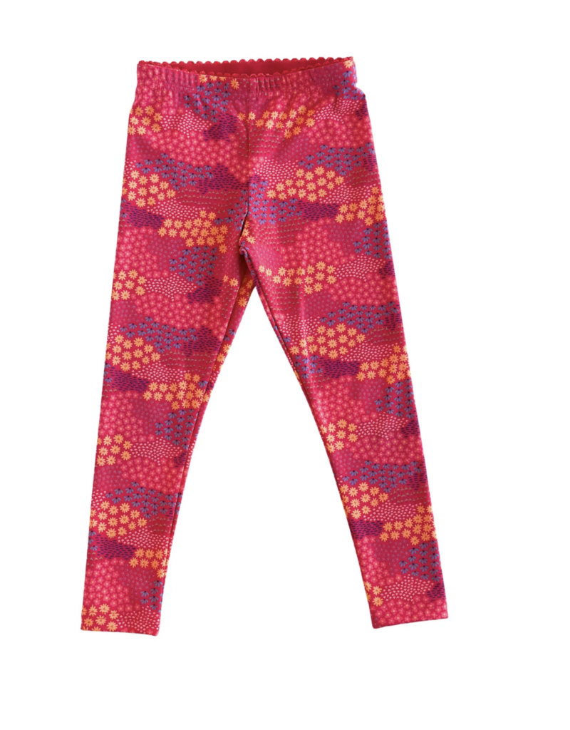 Nella June Nylon Leggings Red Floral