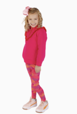 Nella June Nylon Leggings Red Floral