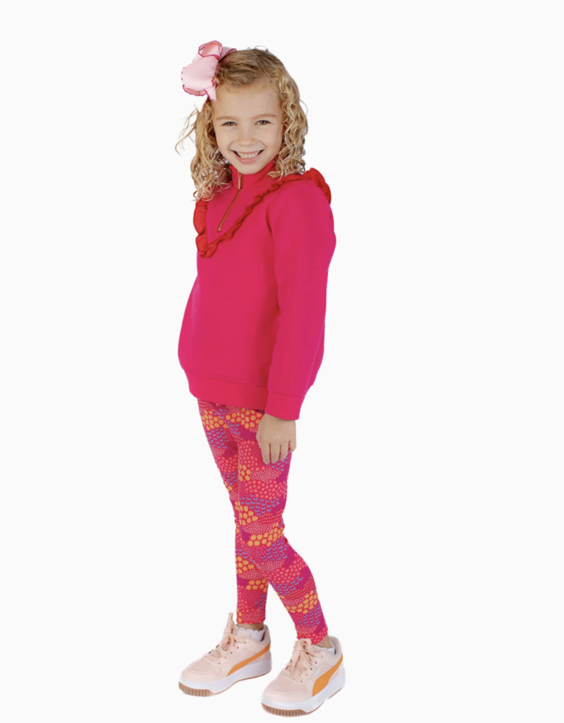 Nella June Nylon Leggings Red Floral