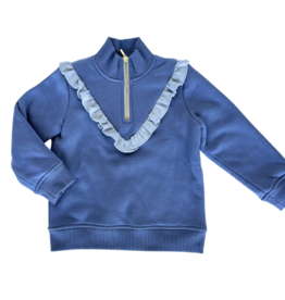 Nella June Girls Half Zip Blue/Light Blue