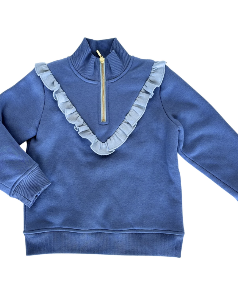 Nella June Girls Half Zip Blue/Light Blue