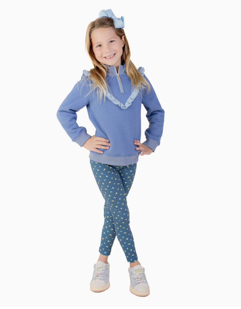 Nella June Girls Half Zip Blue/Light Blue
