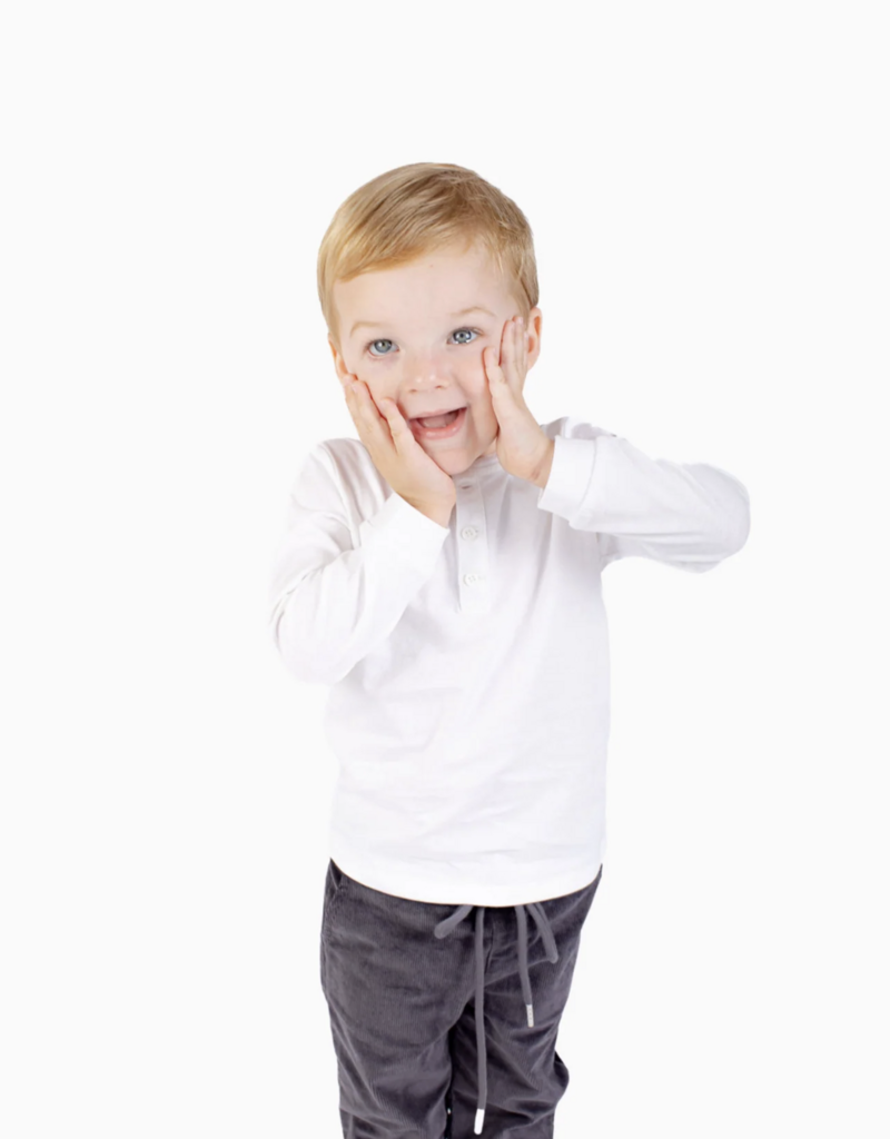 Nella June Boys L/S Henley in White