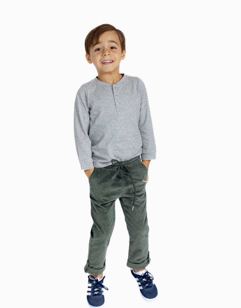 Nella June Boys L/S Henley in Heather Grey