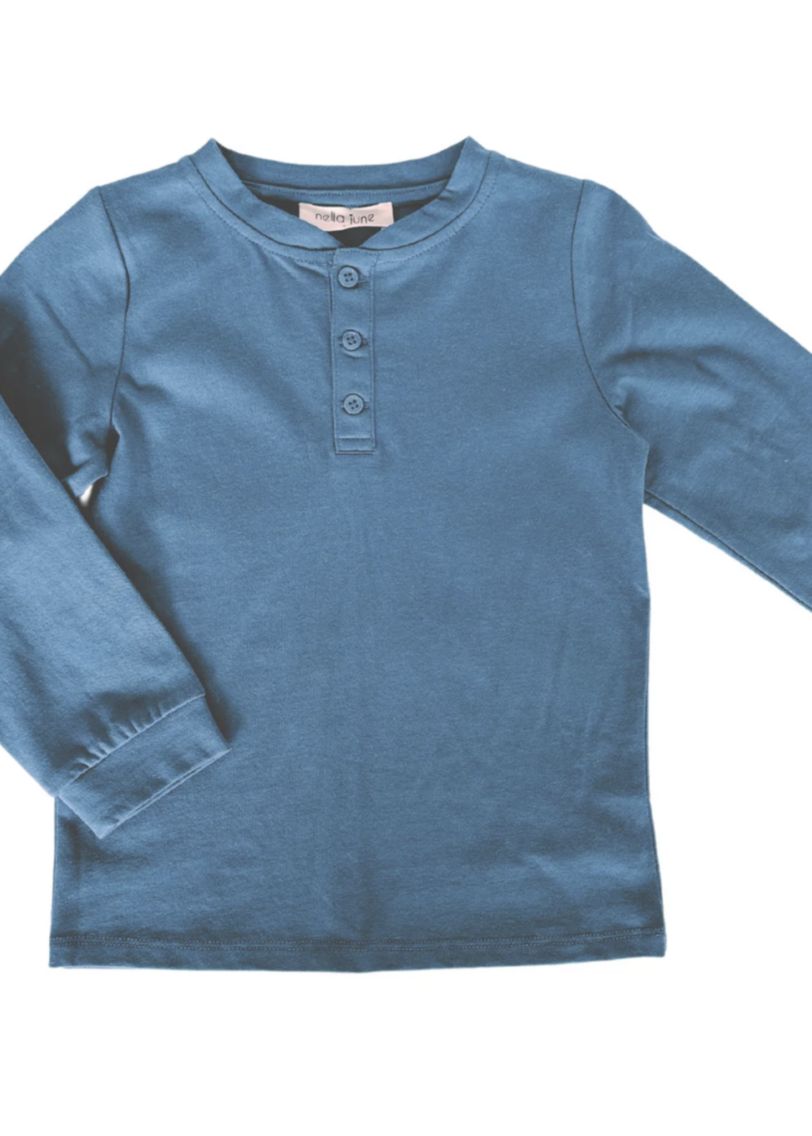 Nella June Boys L/S Henley in Blue