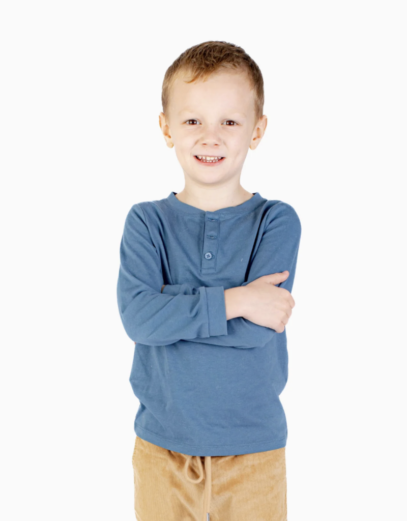 Nella June Boys L/S Henley in Blue