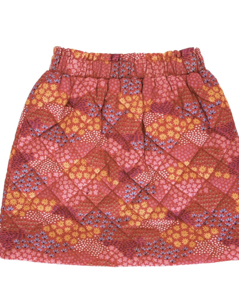Nella June Quilted Skirt Red Floral