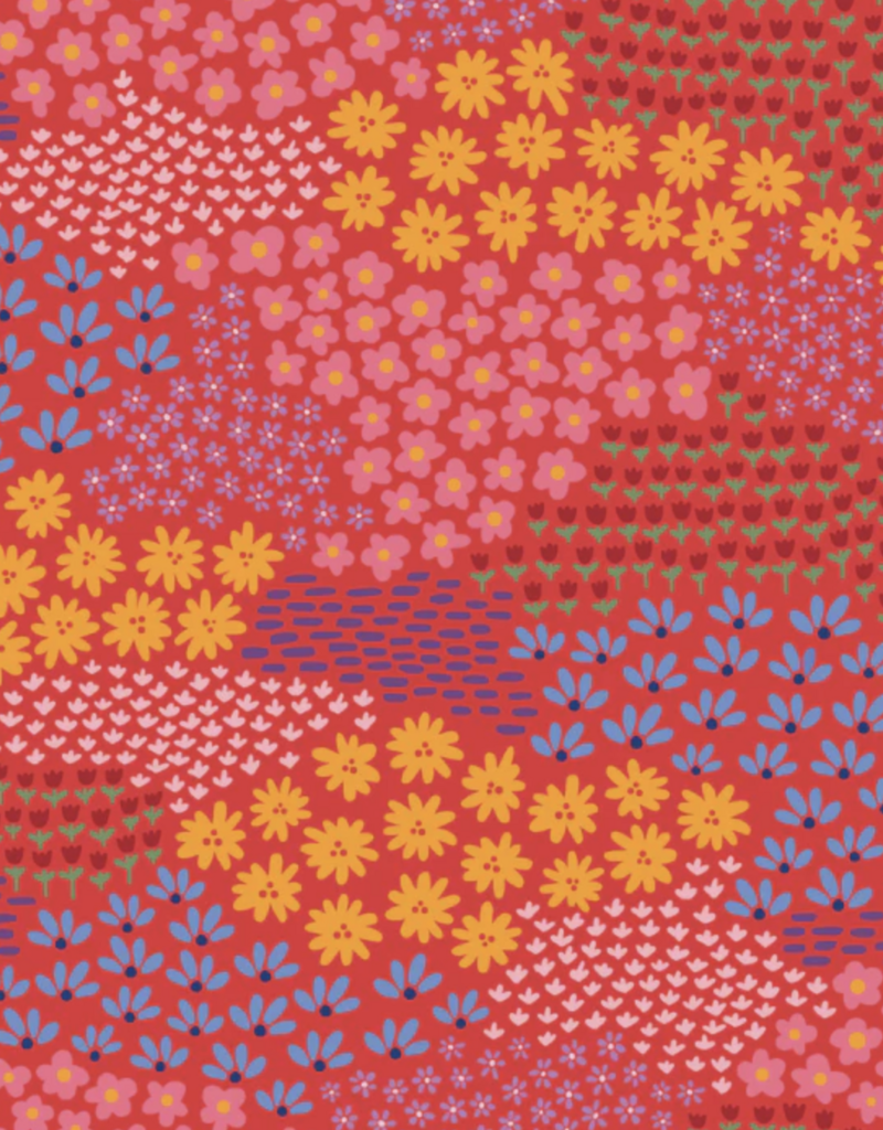 Nella June Quilted Skirt Red Floral