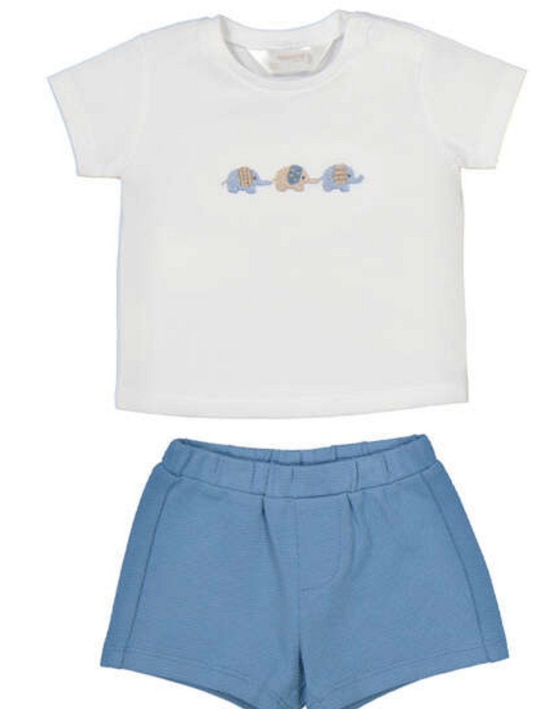Mayoral Elephant Applique Tee Short Set