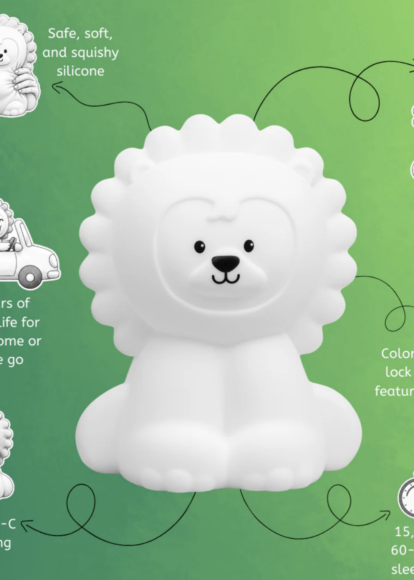 Lumieworld Lumipets LED LION Night Light w/Remote