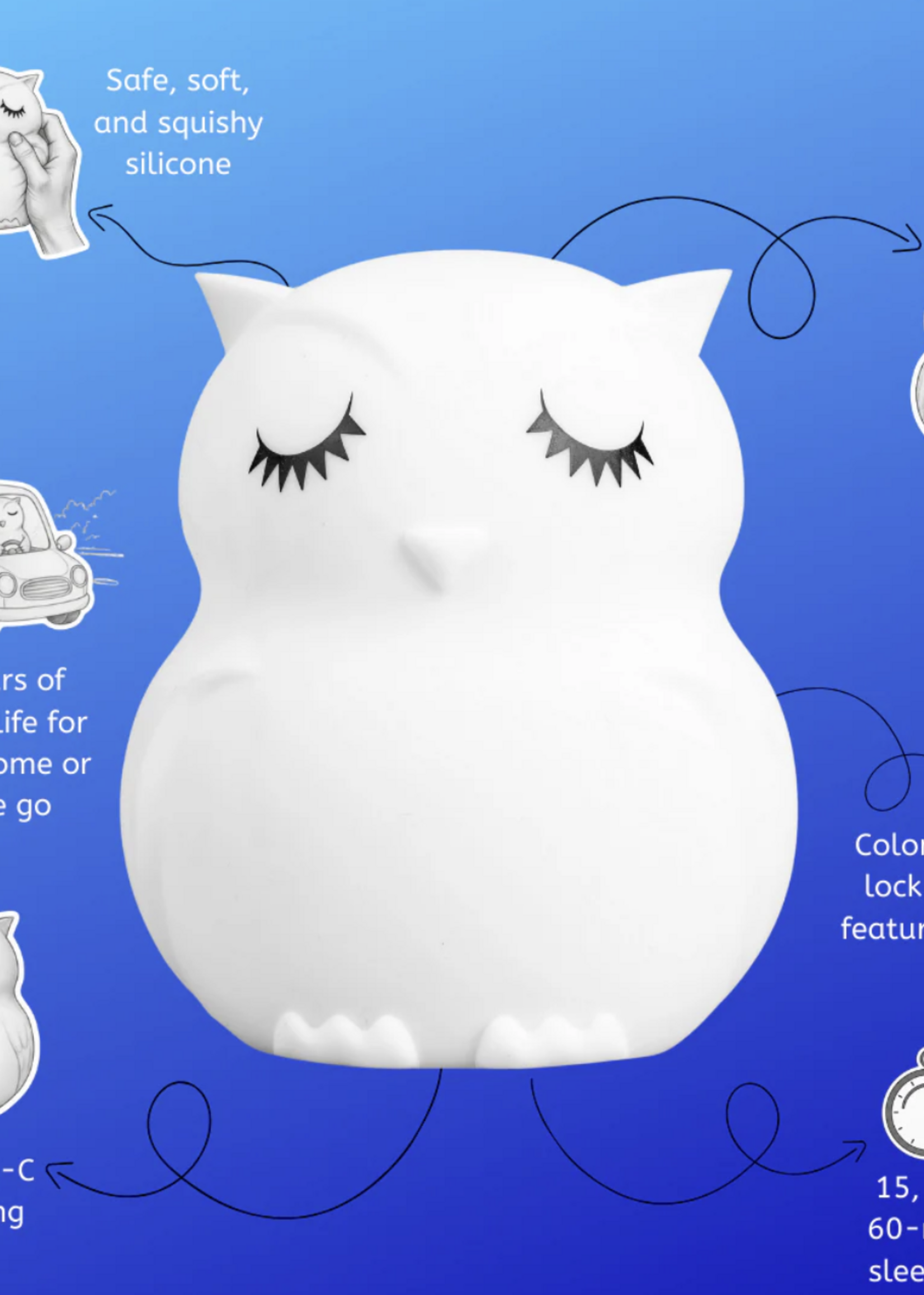 Lumieworld Lumipets LED OWL Night Light w/Remote