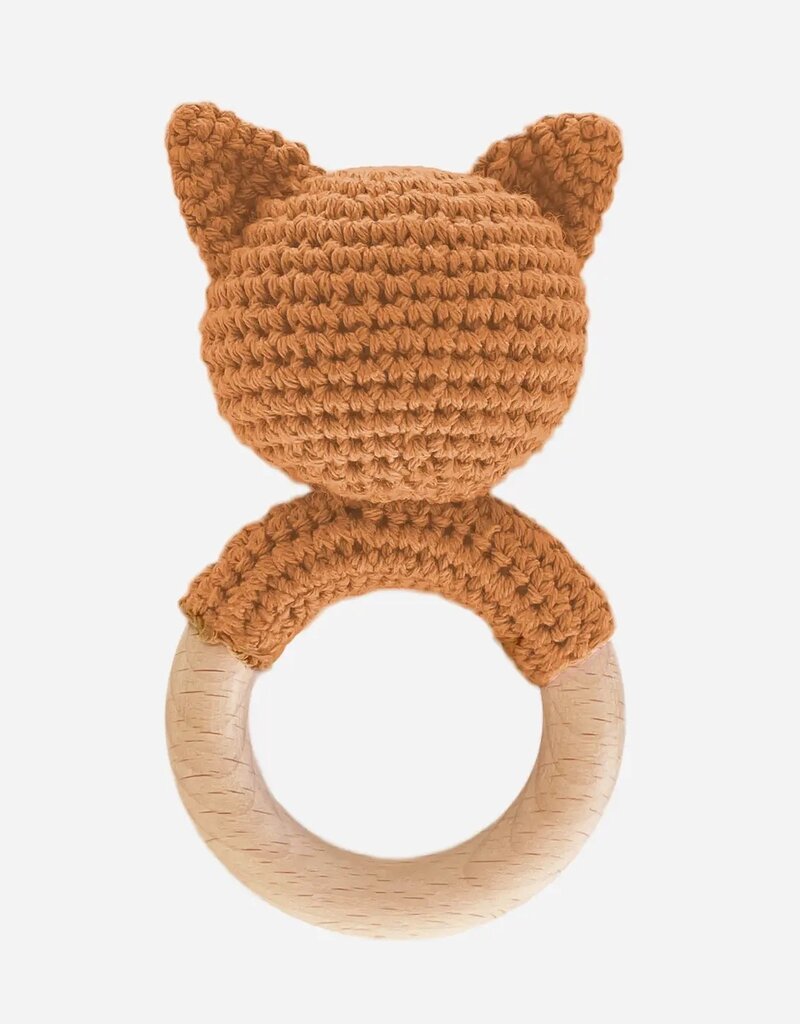 The Blueberry Hill Fox Teether Crochet Rattle
