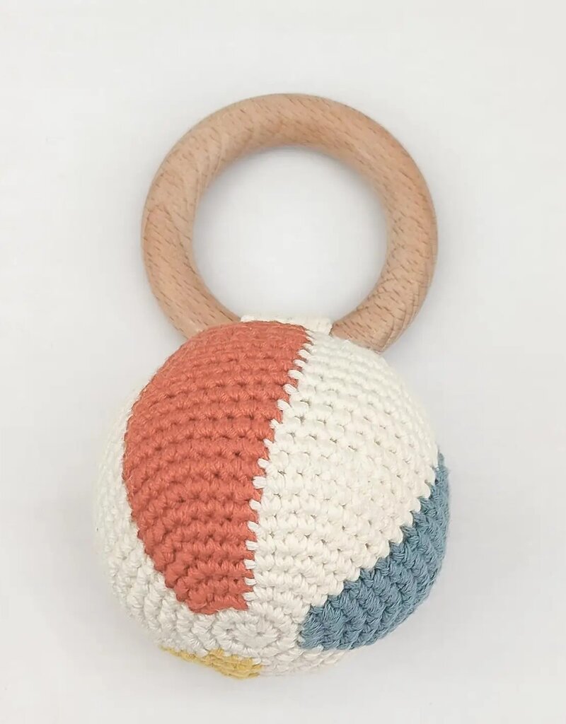 The Blueberry Hill Beach Ball Teether Crochet Rattle