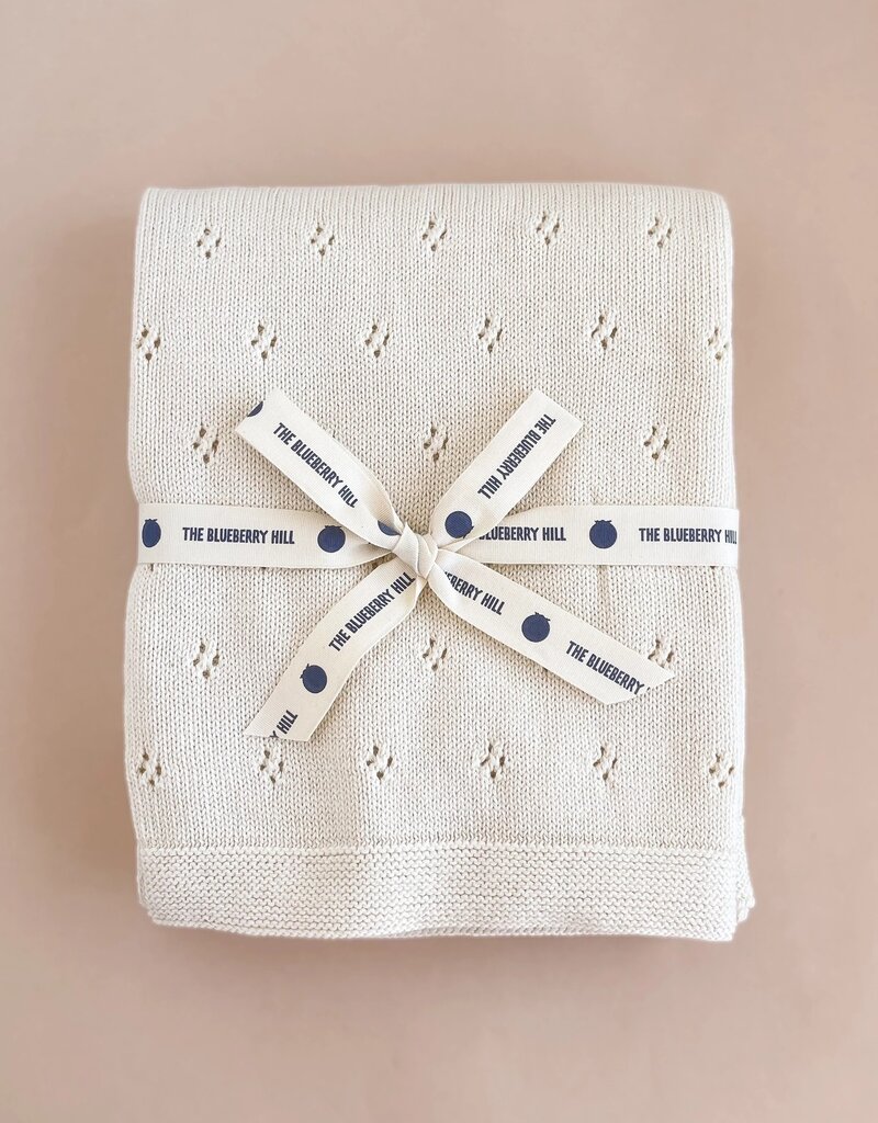 The Blueberry Hill Heirloom Pique Blanket Cream Organic Cotton