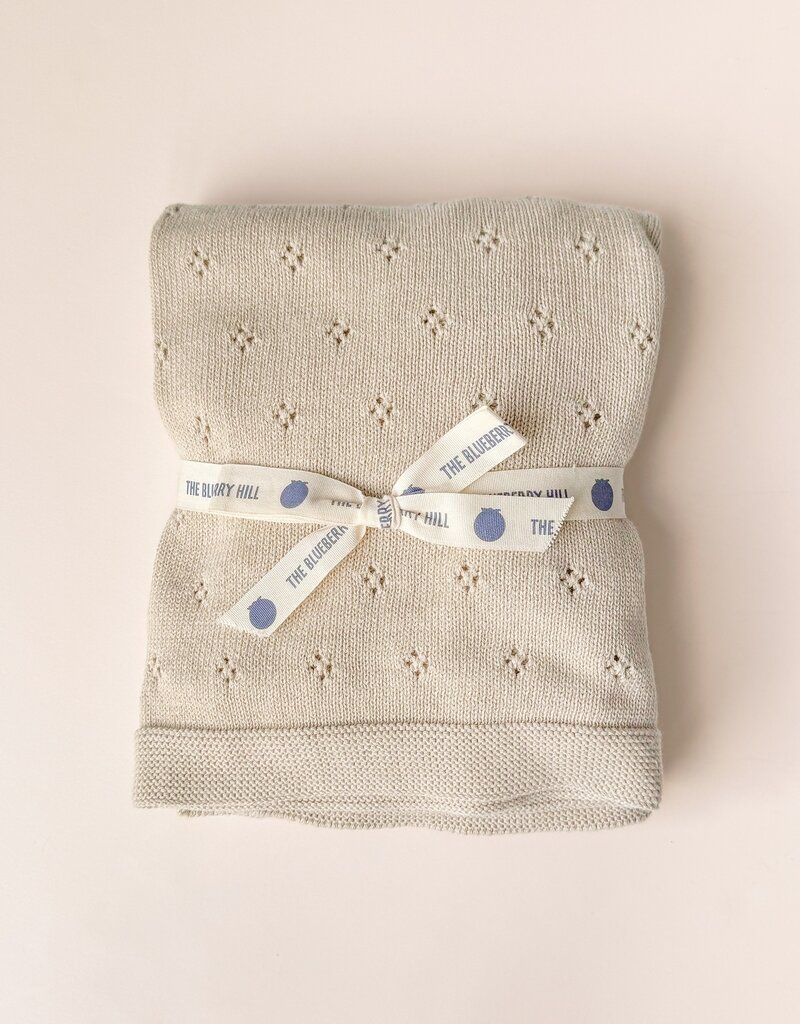 The Blueberry Hill Heirloom Pique Blanket Birch Organic Cotton