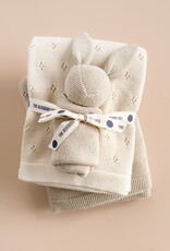 The Blueberry Hill Bunny Lovey and Cream Blanket Organic Cotton