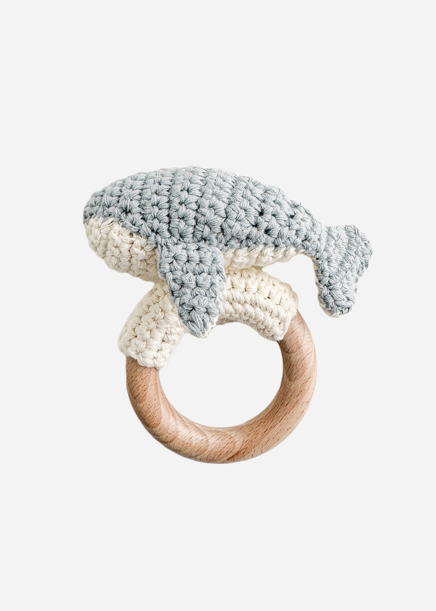 The Blueberry Hill Teether Whale Cotton Crochet Rattle