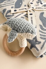 The Blueberry Hill Teether Whale Cotton Crochet Rattle