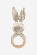 The Blueberry Hill Teether Bunny Cream Cotton Crochet Rattle