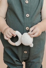 The Blueberry Hill Teether Bear Cotton  Crochet Rattle