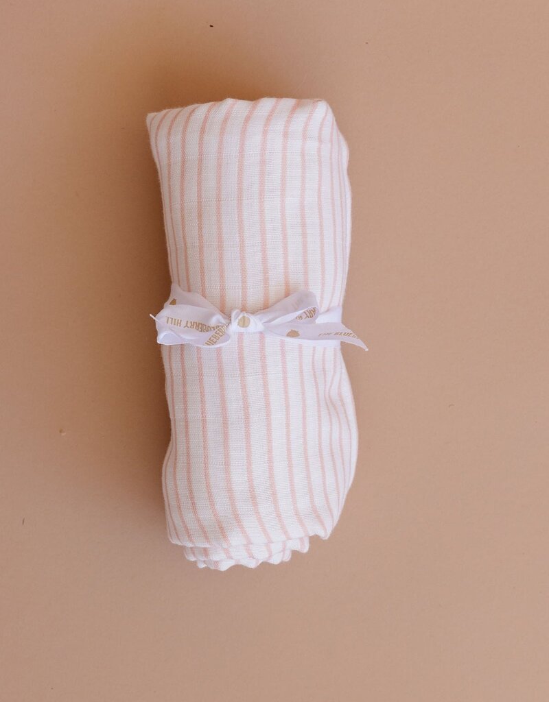 The Blueberry Hill Pink Stripe Organic Muslin Blanket