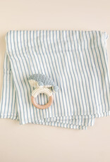 The Blueberry Hill Blue Stripe Organic Muslin Blanket