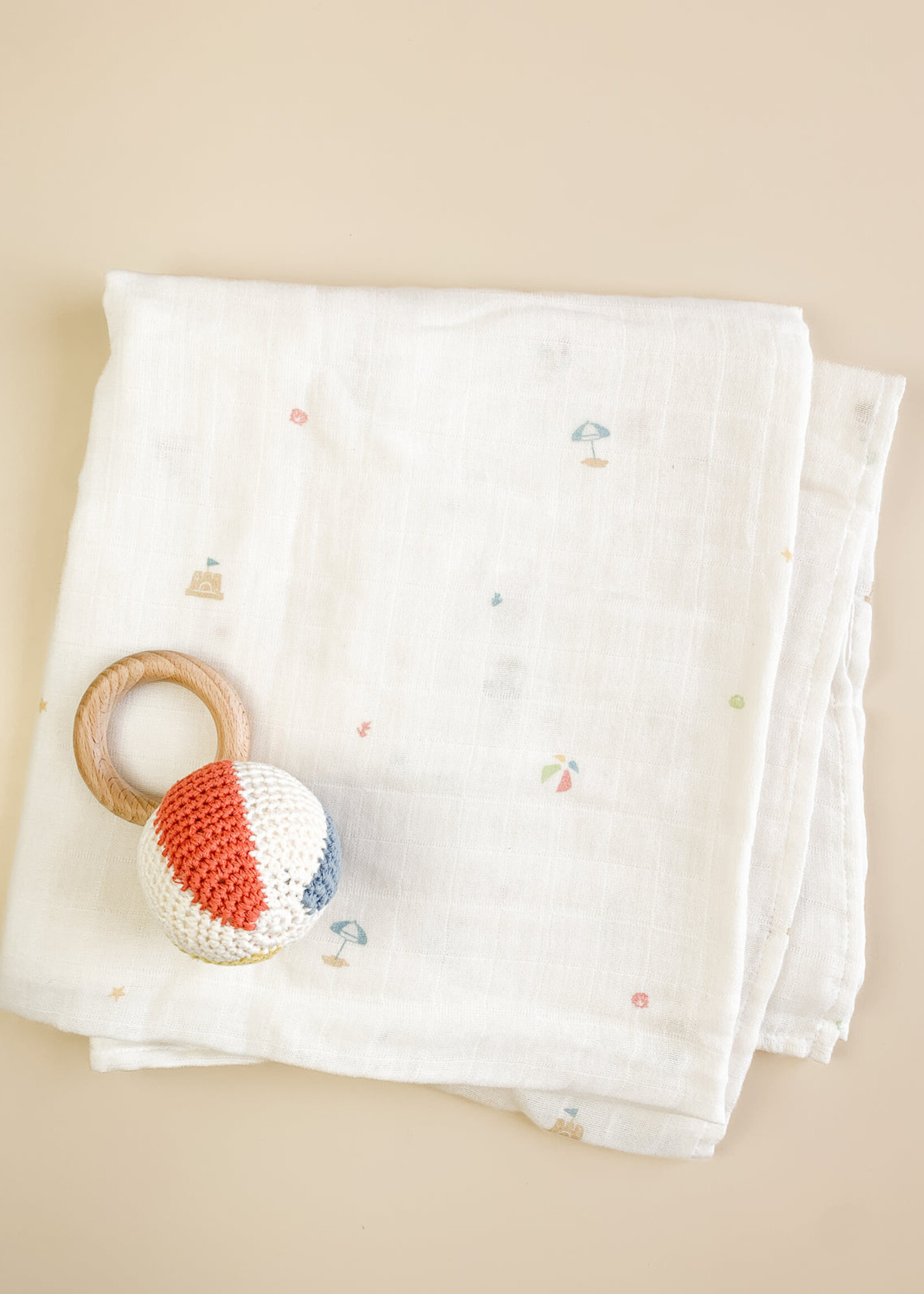 The Blueberry Hill Beach Theme Organic Muslin Blanket