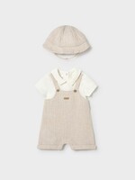 Mayoral SALE. Tan Shortall Set w/Hat