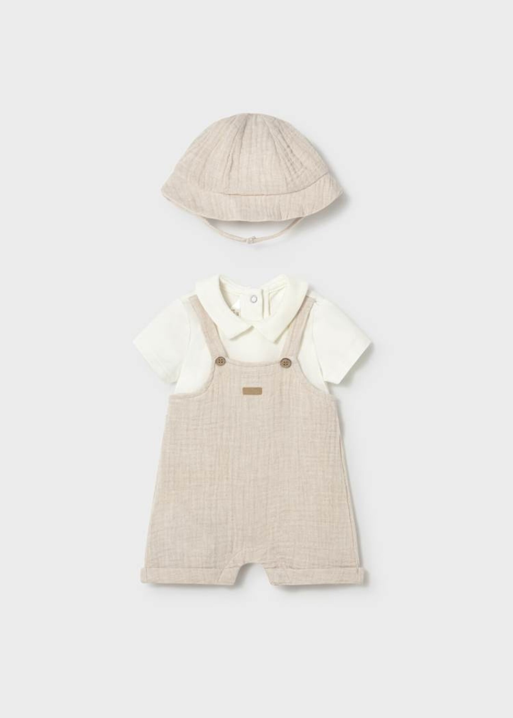 Mayoral Tan Shortall Set w/Hat